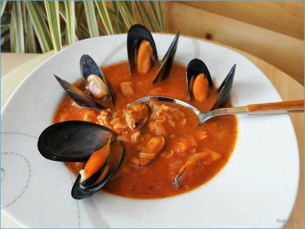 Рецепт рыбного супа с мидиями